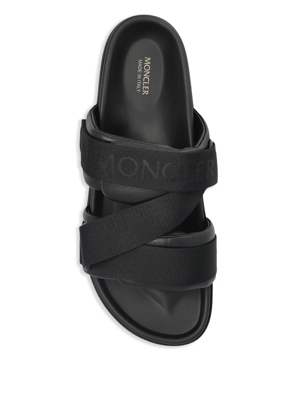 Moncler leather slides Black