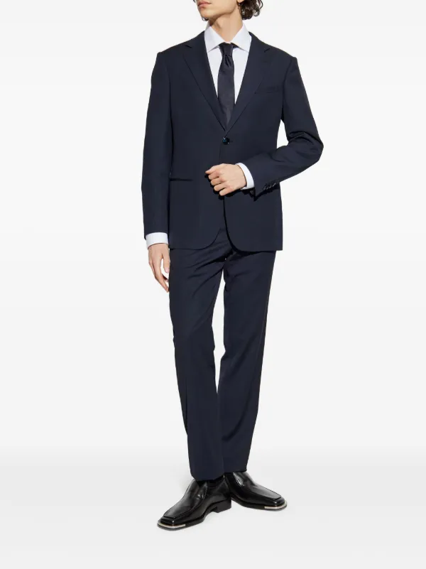 Giorgio Armani ウールブレンド スーツ | ブルー | FARFETCH JP
