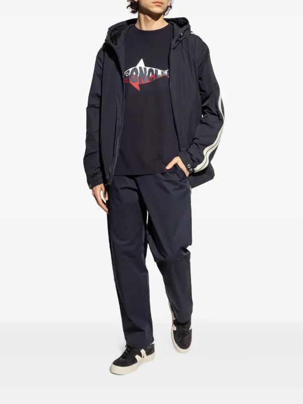 Moncler side-stripe Jacket | Blue | FARFETCH