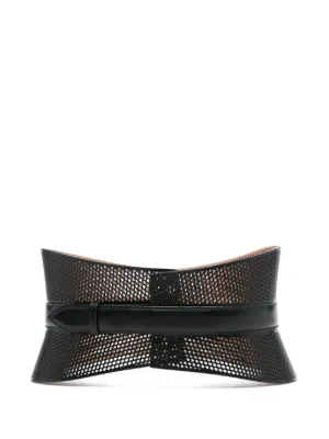 Alaïa Double Bustier Belt In Calfskin | Black | FARFETCH