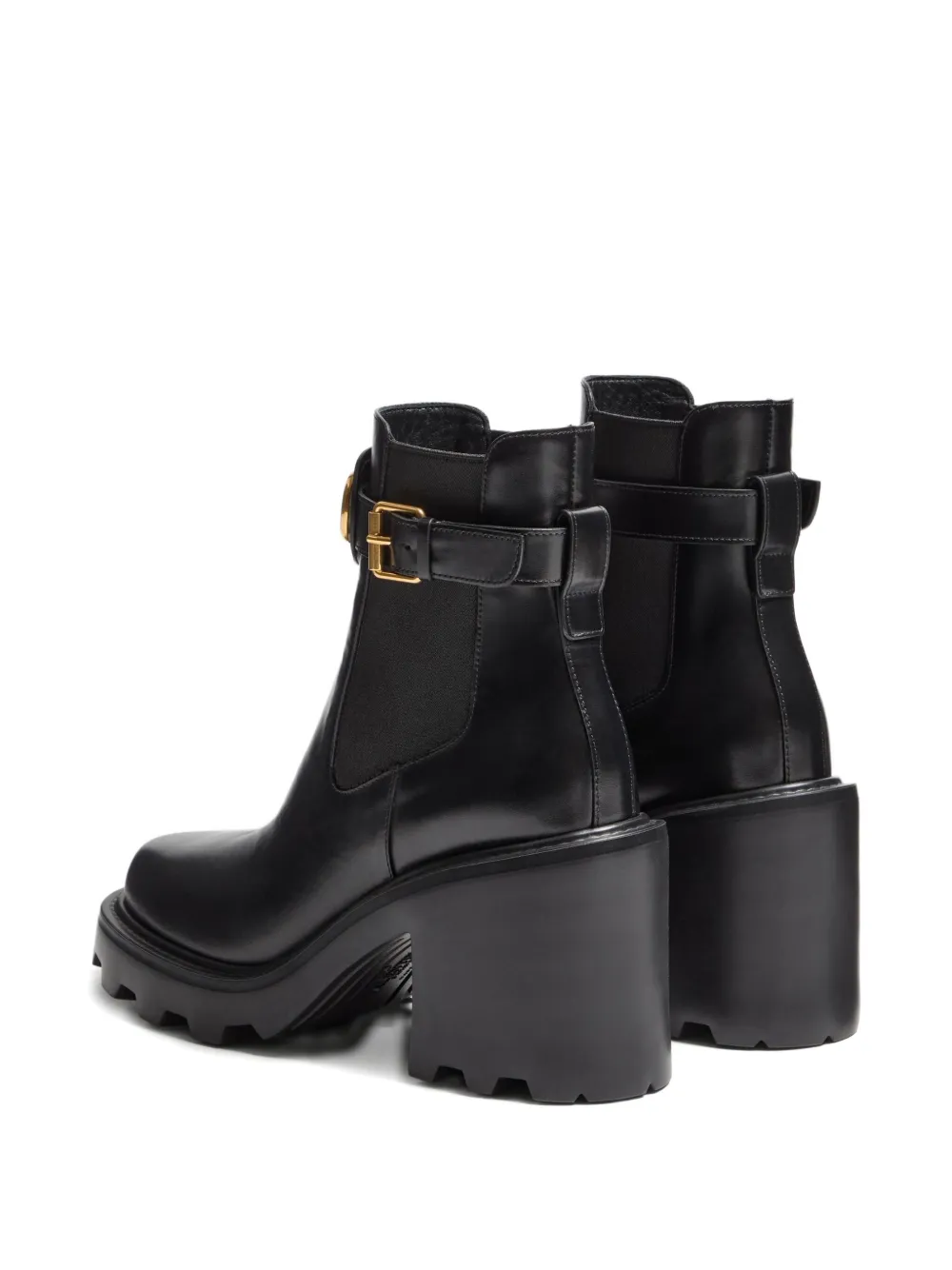 Valentino Garavani 90mm Vlogo Chelsea leather ankle boots Black