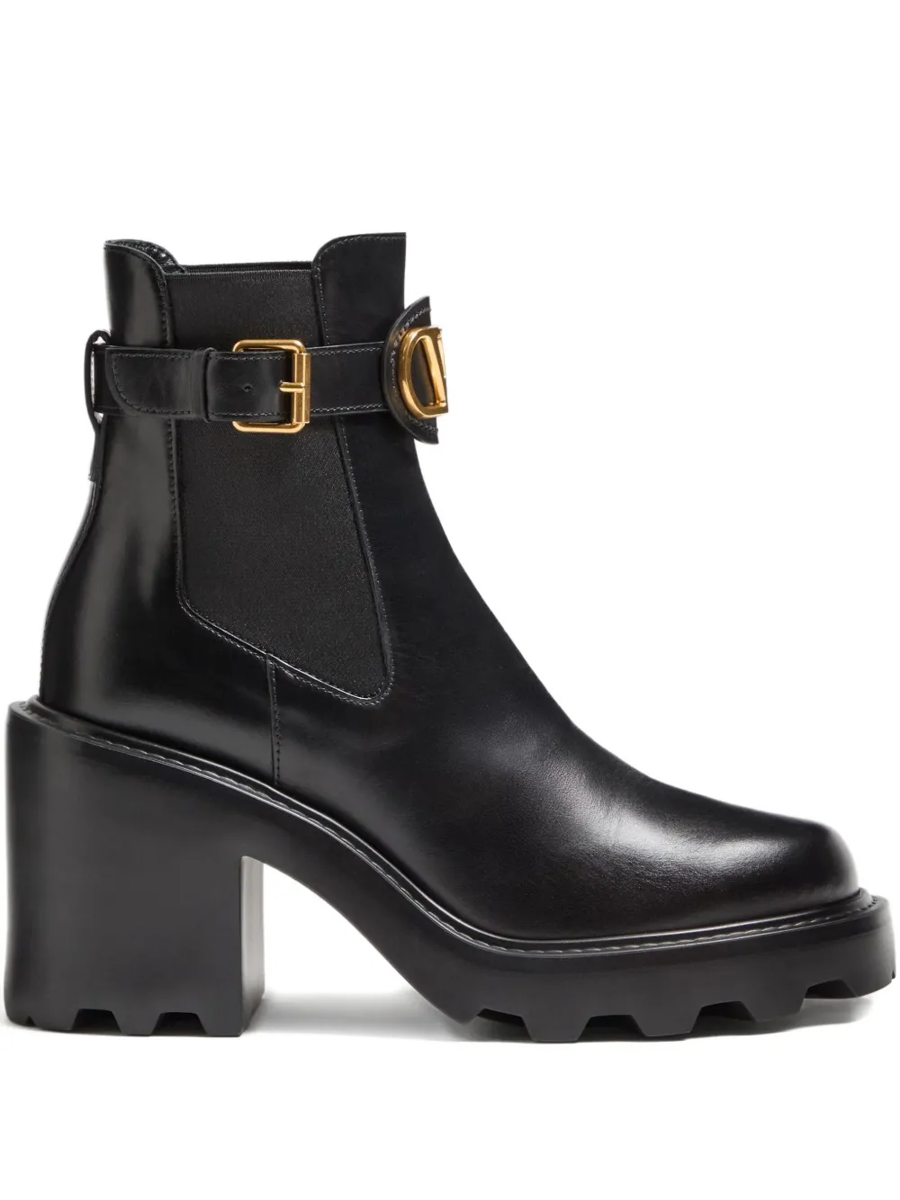 Valentino Garavani 90mm Vlogo Chelsea leather ankle boots Black