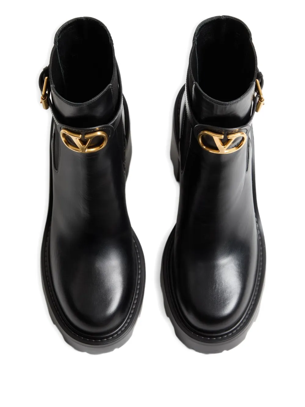 Valentino Garavani 90mm Vlogo Chelsea leather ankle boots Black