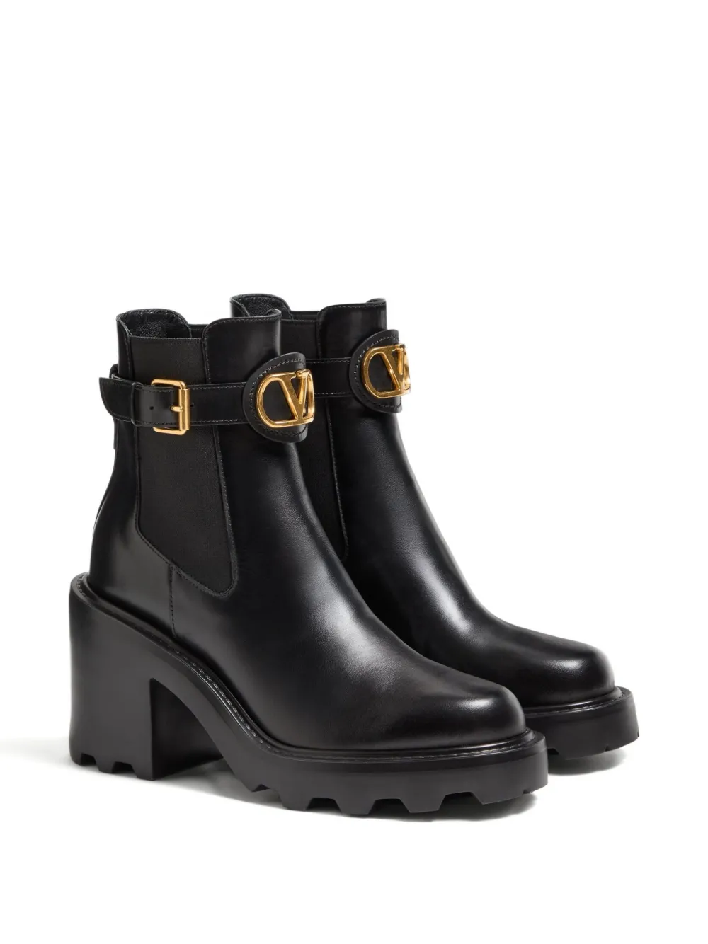 Valentino Garavani 90mm Vlogo Chelsea leather ankle boots Black