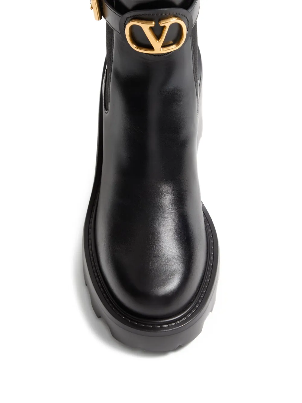 Valentino Garavani 90mm Vlogo Chelsea leather ankle boots Black