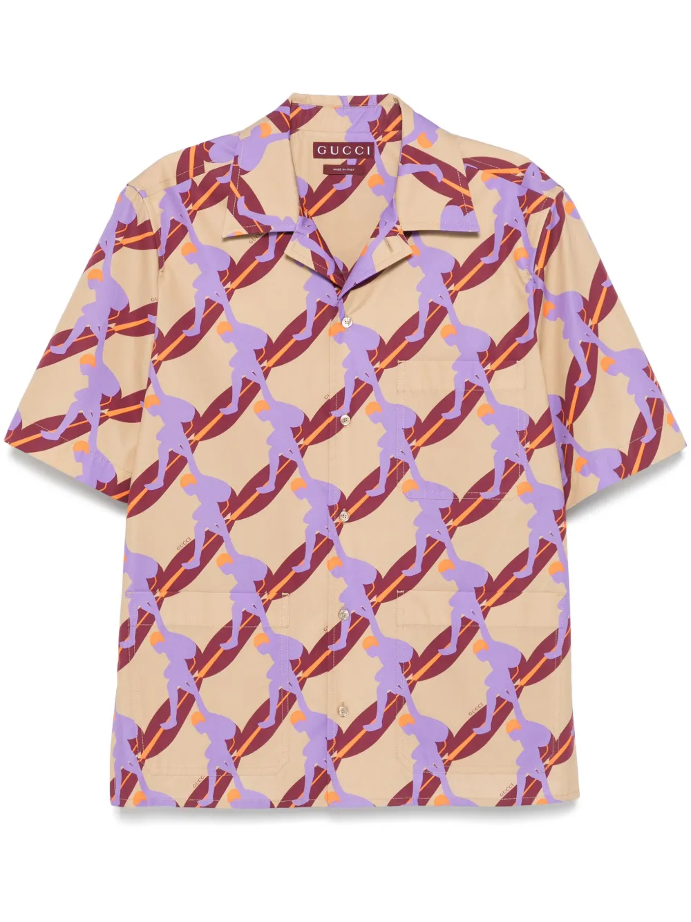 Gucci Popeline overhemd met print Beige