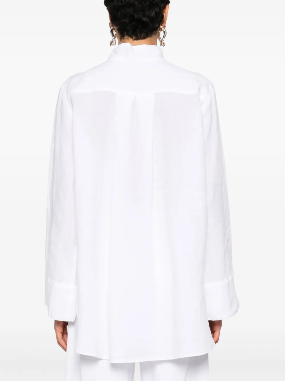 Malo Linnen Blouse Wit