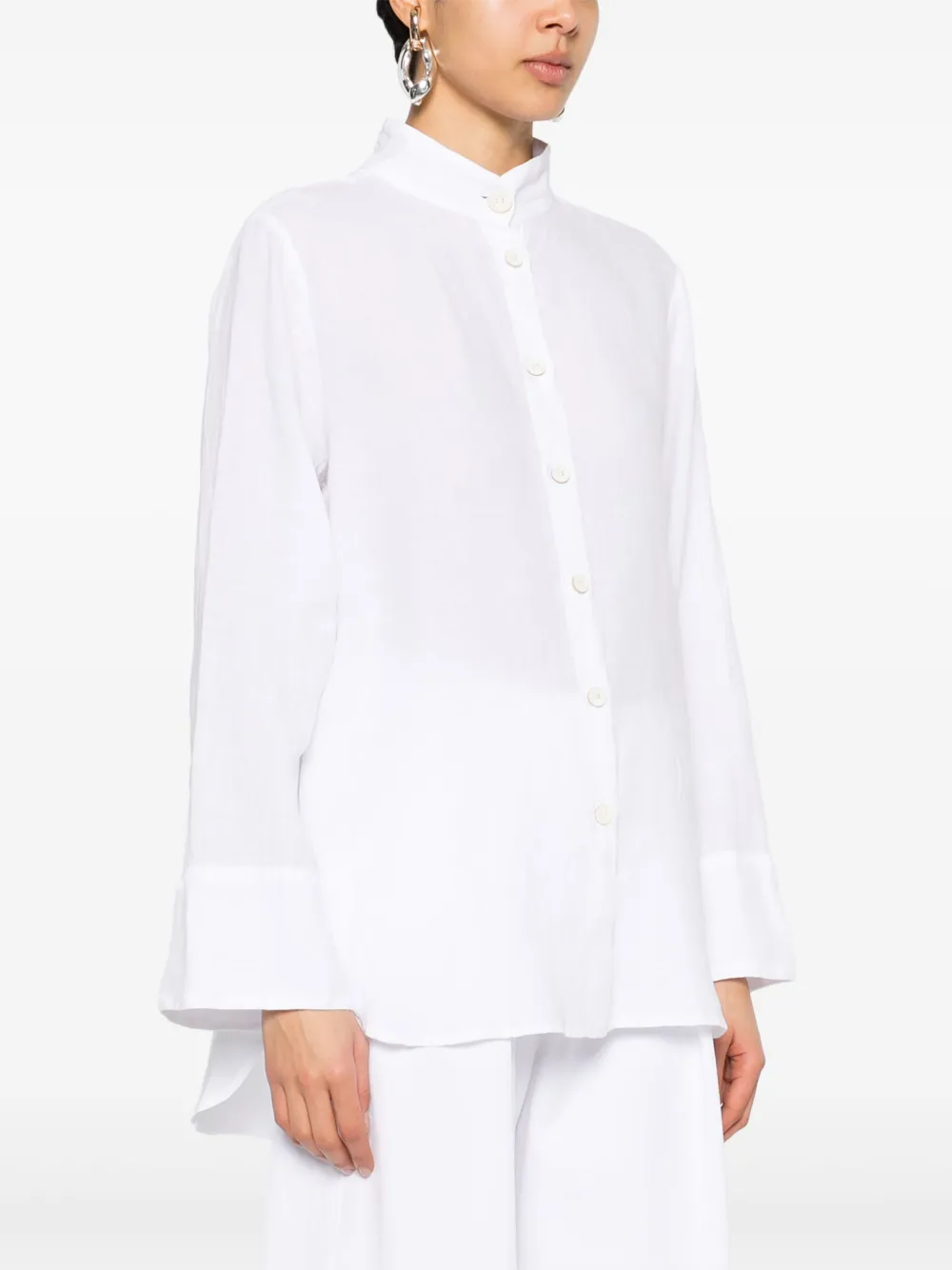 Malo Linnen Blouse Wit