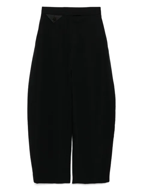 Recto pantalones de lana con tiro alto