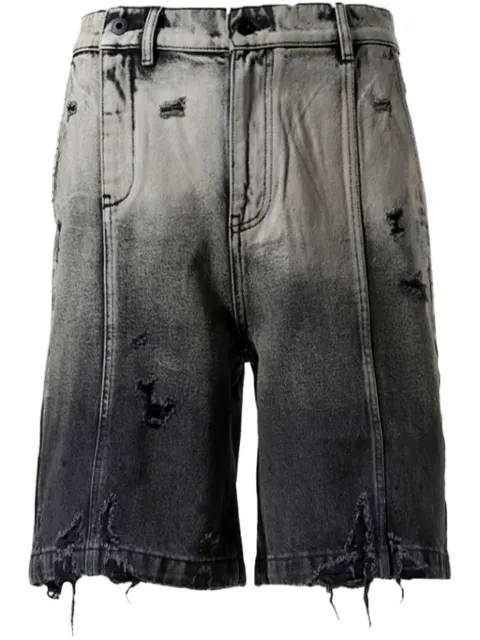 Feng Chen Wang gradient-effect denim shorts