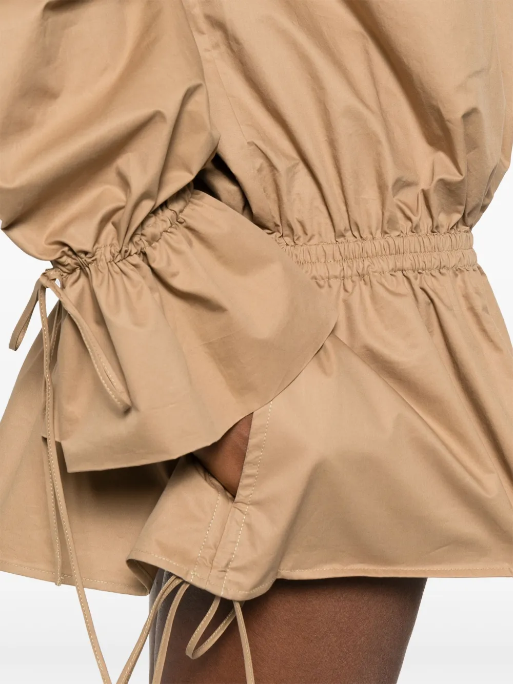 Saint Laurent Off-shoulder mini-jurk Bruin
