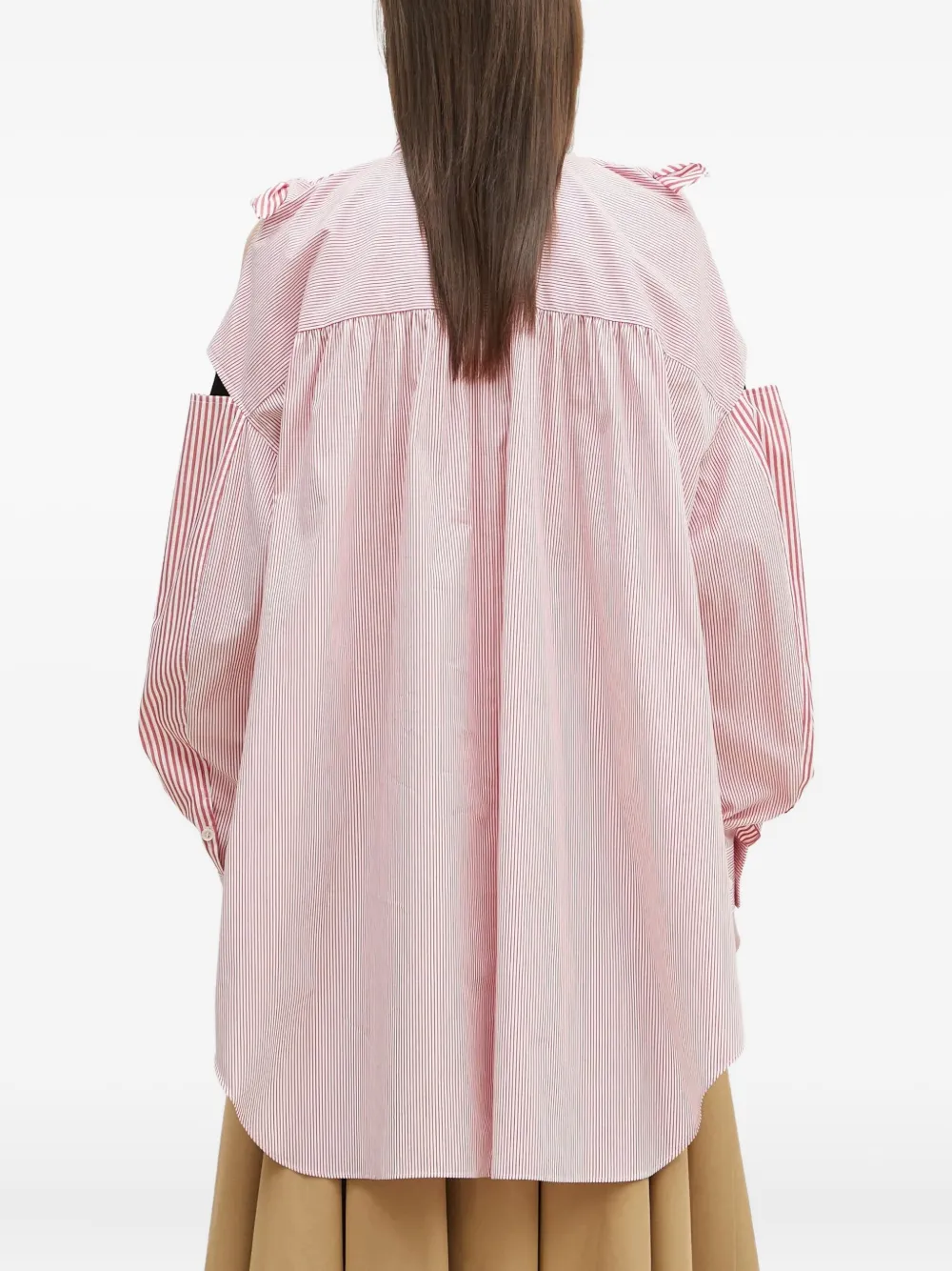 Undercover Gestreepte blouse met uitgesneden details Rood