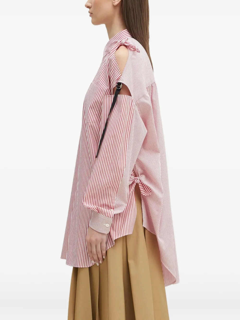 Undercover striped cut-out shoulder shirt | Shirts | Image 2
