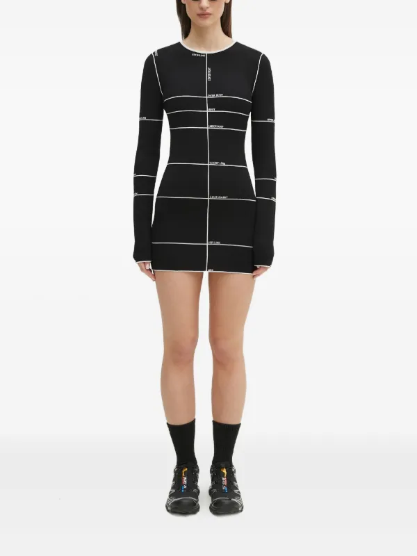 vetements mini dress VETEMENTS intarsia-knit Mini Dress | Black