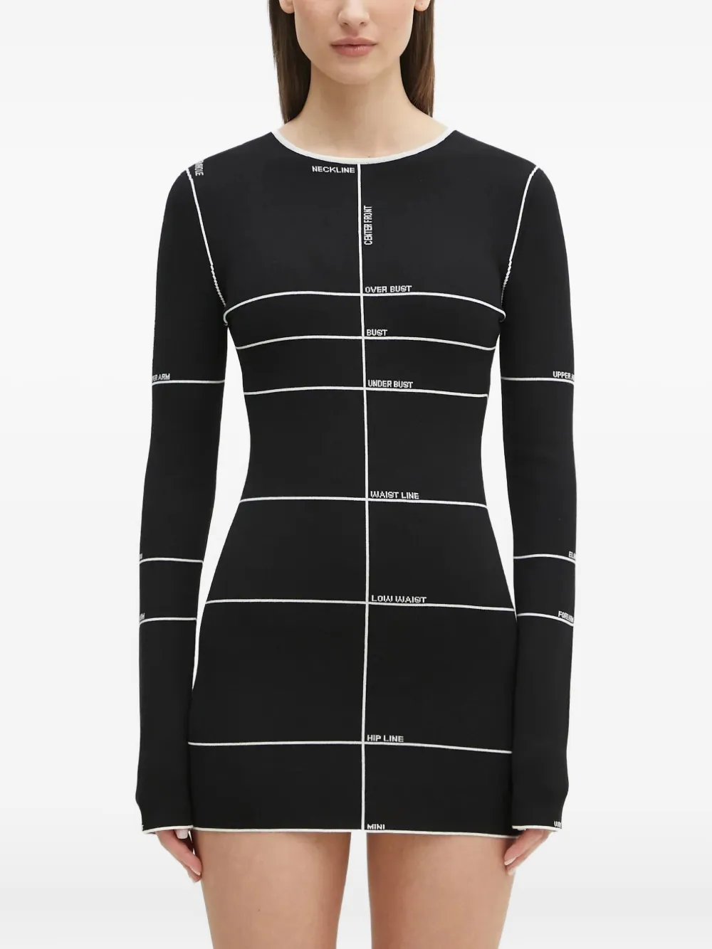 VETEMENTS intarsia-knit mini dress Zwart