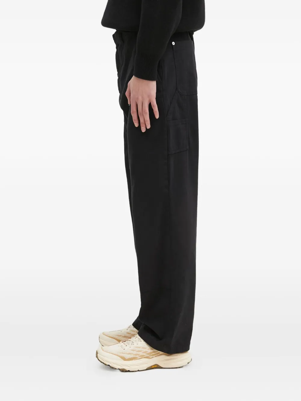 Wood Straight broek met ringlets Zwart