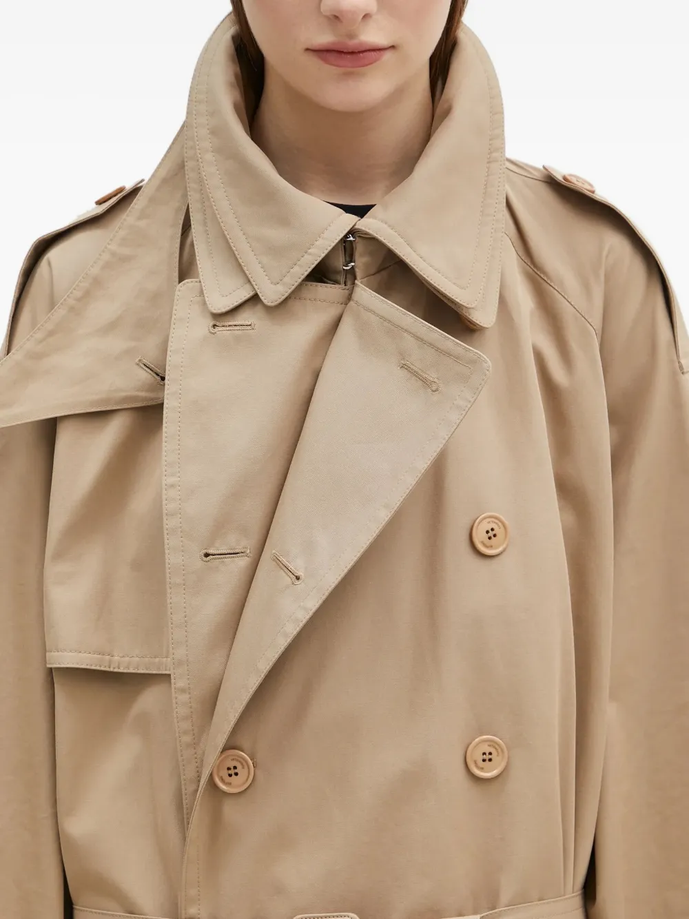VETEMENTS double-breasted belted trench coat Beige