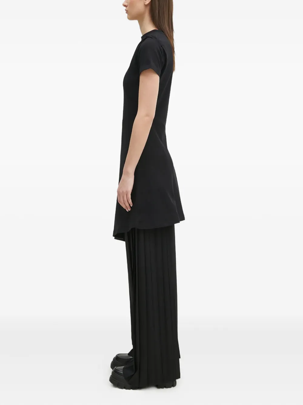 VETEMENTS asymmetric pleated dress Zwart