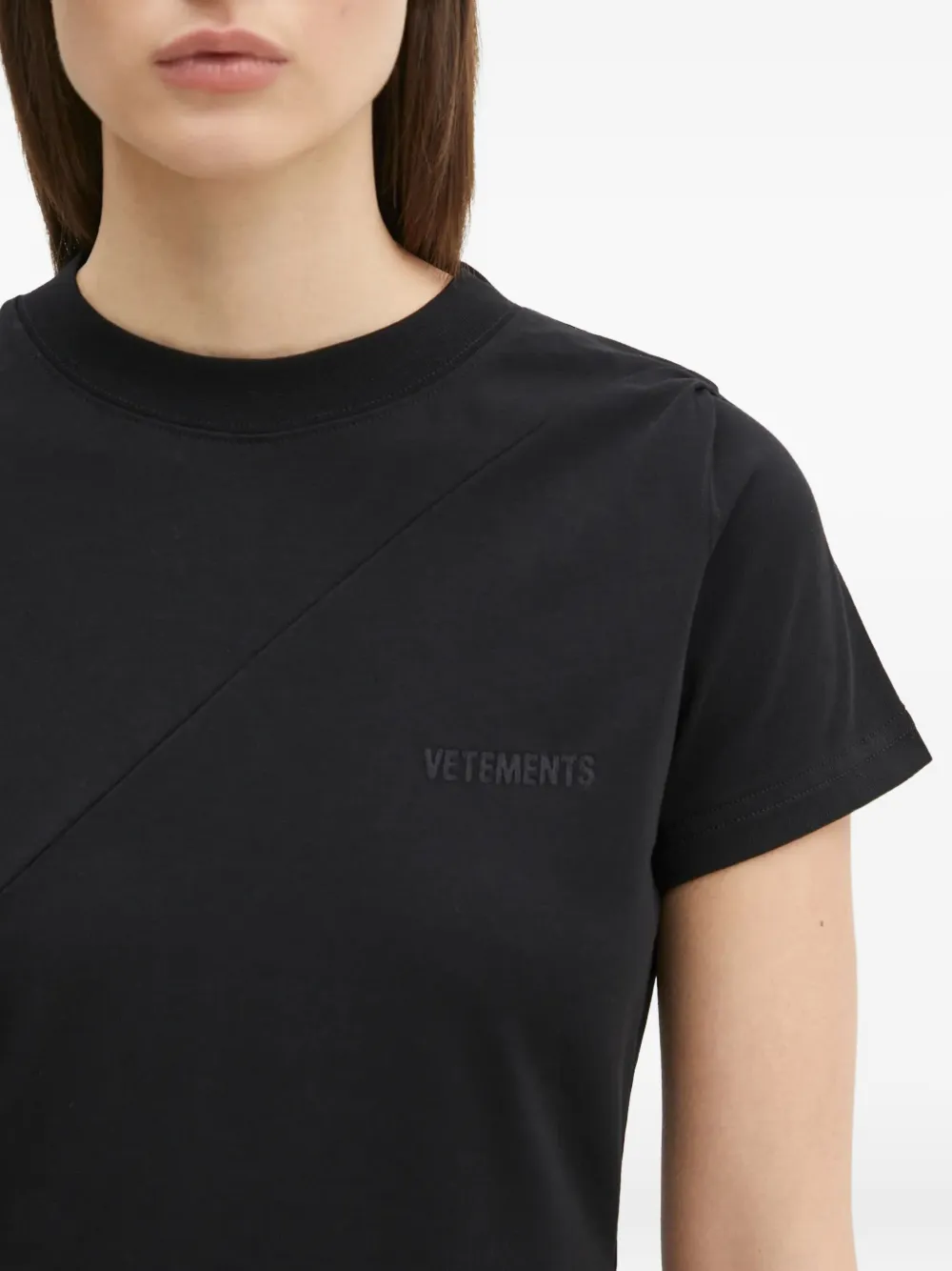 VETEMENTS asymmetric pleated dress Zwart