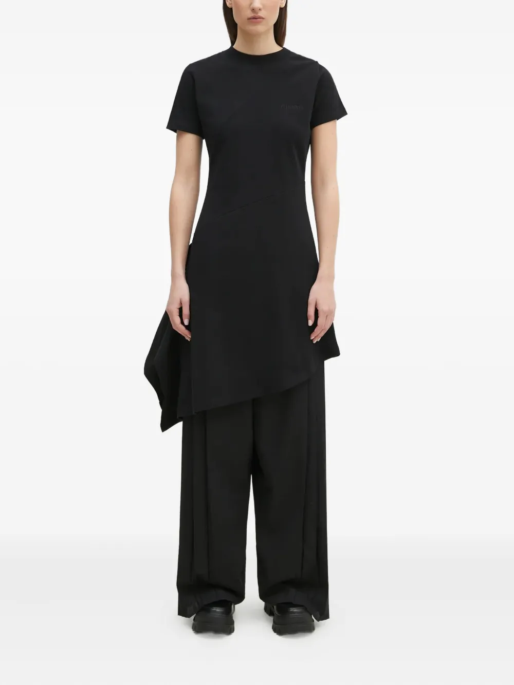 VETEMENTS asymmetric pleated dress Zwart