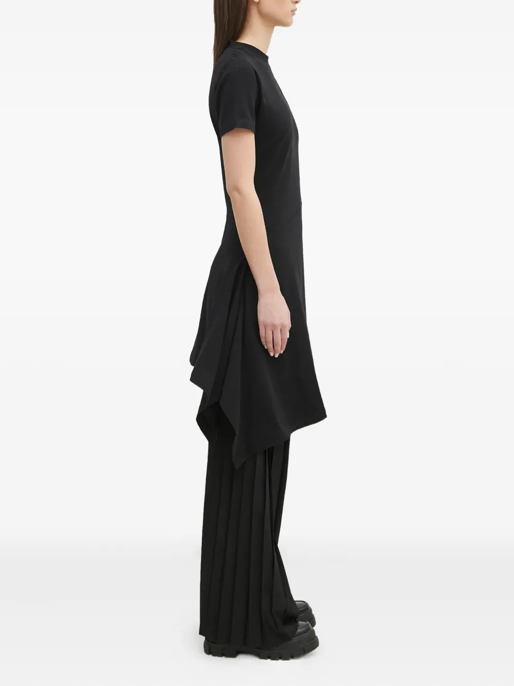 VETEMENTS asymmetric pleated dress Zwart