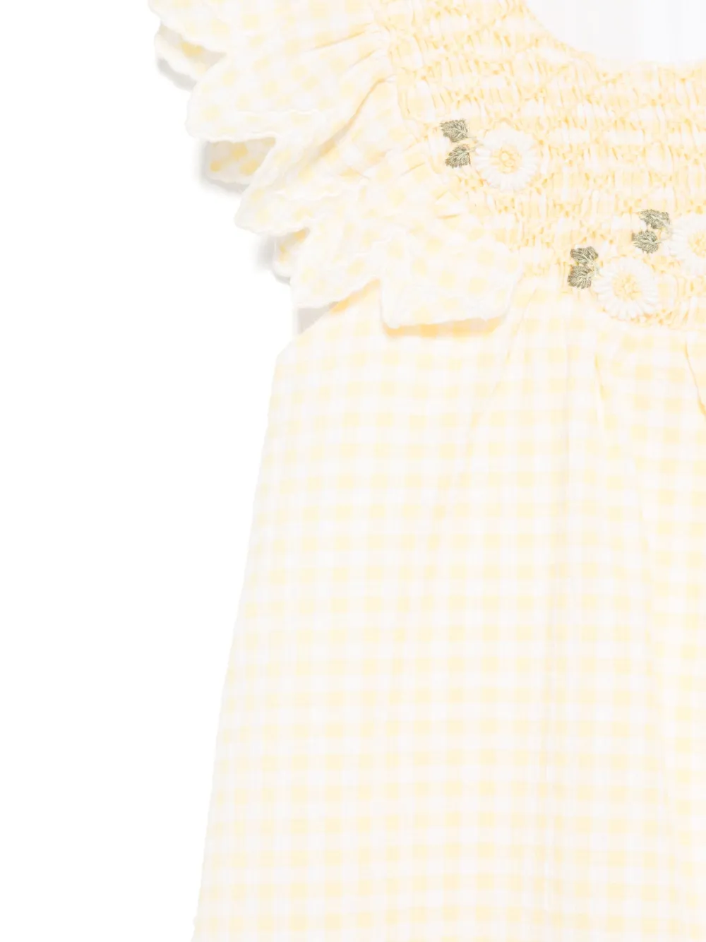 Tartine Et Chocolat Jurk met gingham ruit Geel