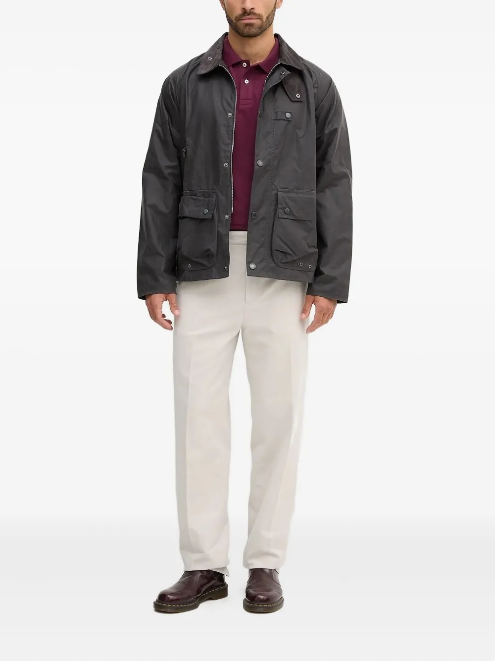 Barbour corduroy-collar jacket Grijs