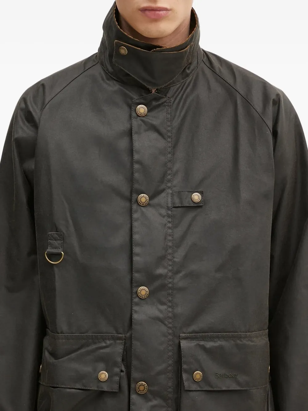 Barbour corduroy-collar buttoned jacket Groen