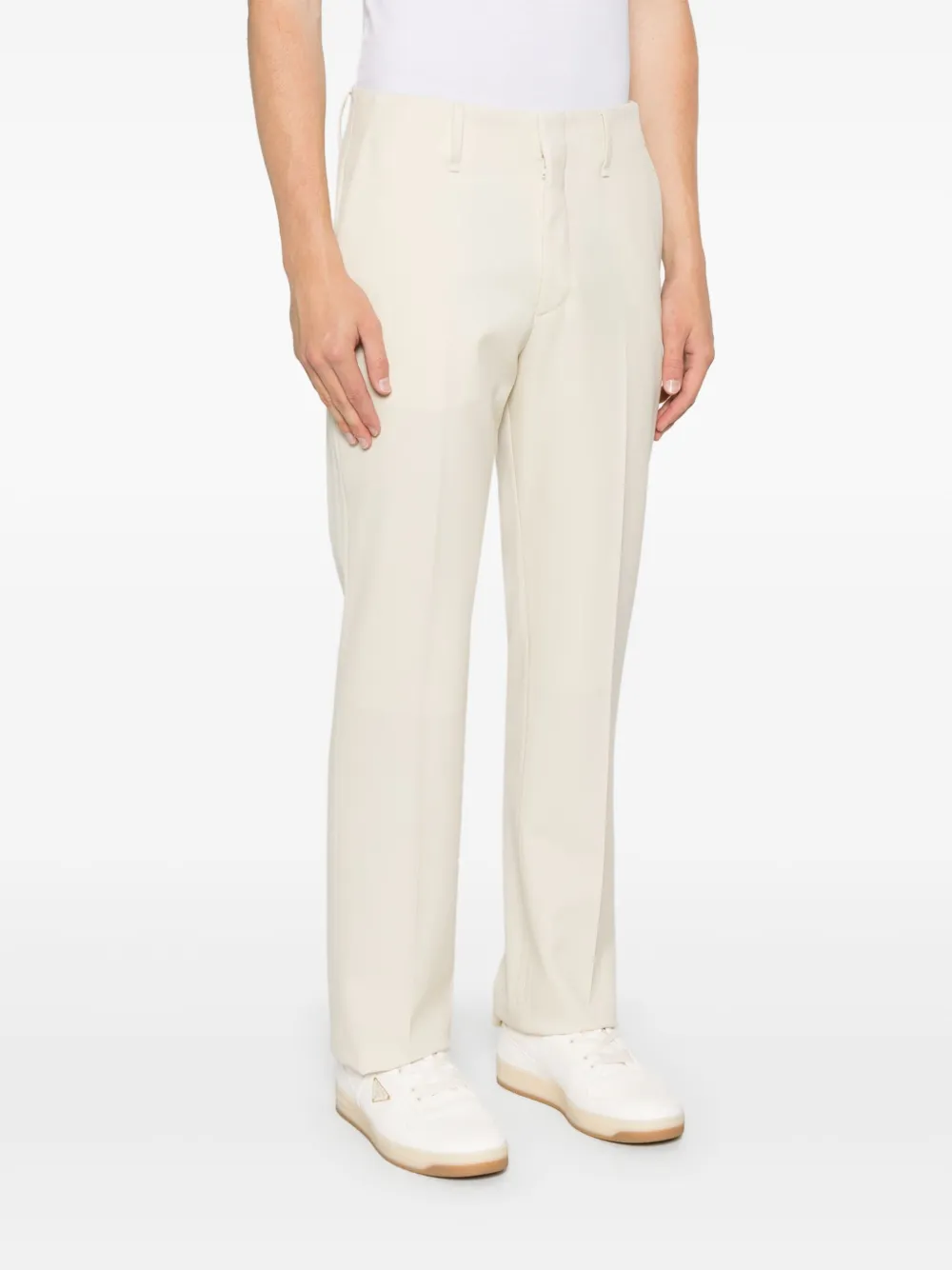  Fendi Wool Tailored Trousers - Neutrals 