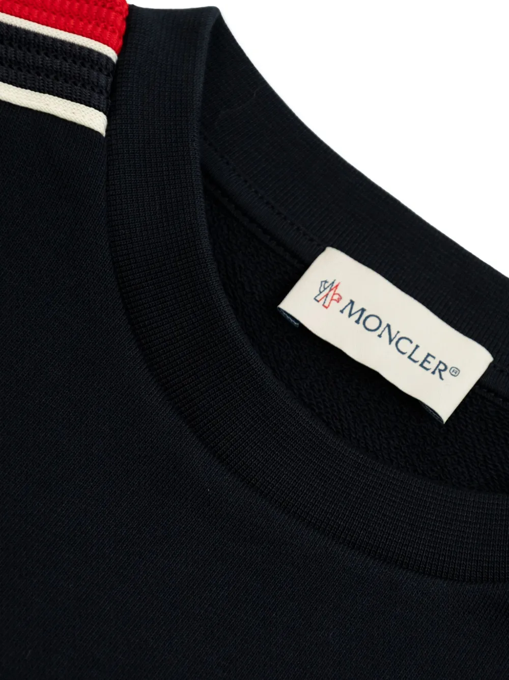 Moncler Enfant tricolour-trimmed sweatshirt Blauw