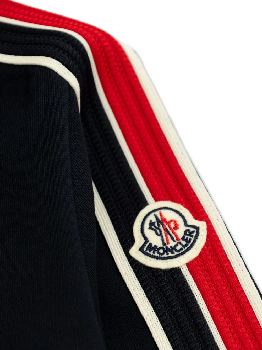 Moncler Enfant tricolour-trimmed sweatshirt Blauw