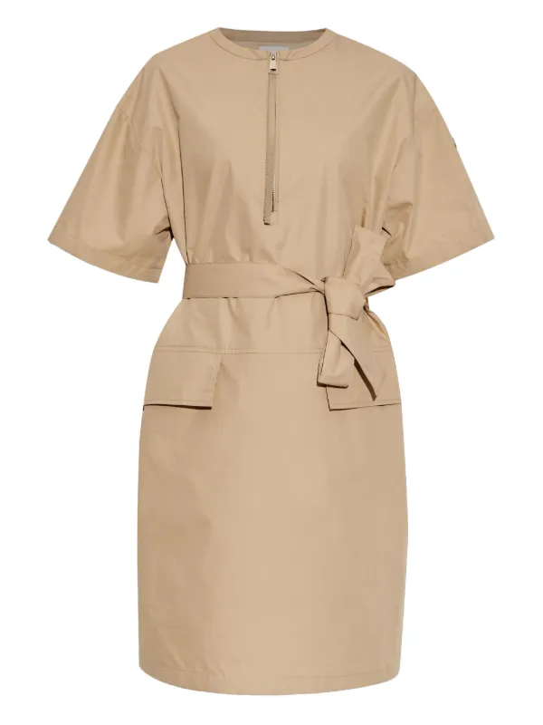 Moncler Belted Midi Dress in Neutrals