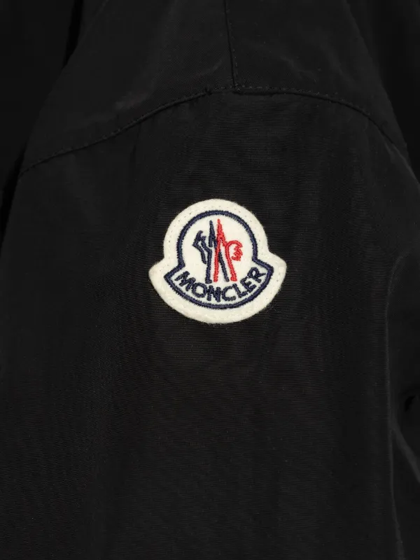ジャケット・アウター MONCLER Logo Patch Hooded Nylon Jacket Moncler logo-patch Jacket | Black | FARFETCH