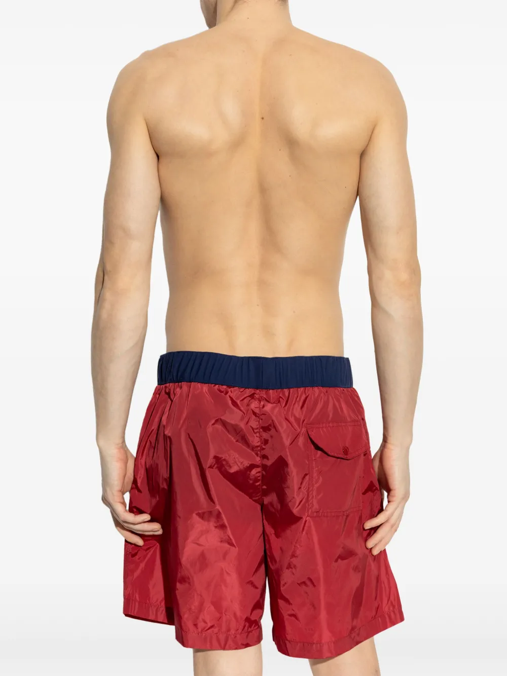 Moncler Zwembroek met logo Rood