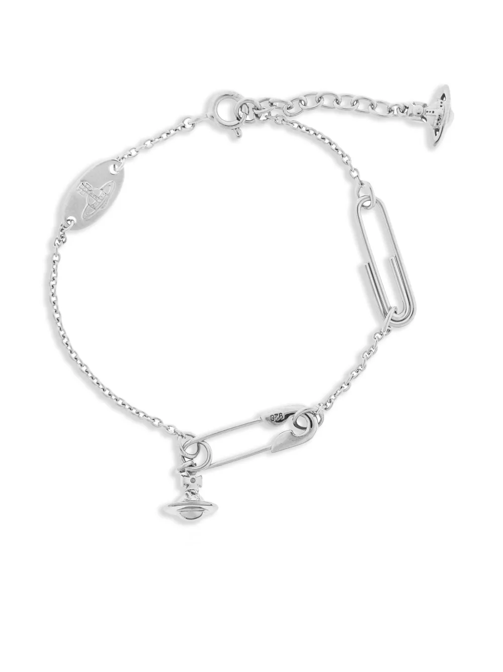 Vivienne Westwood Bracciale con pendente Orb - Argento