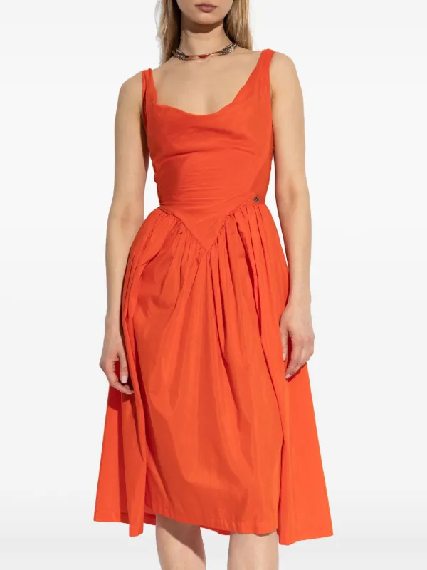 関税込【Vivienne Westwood】Cotton dress Vivienne Westwood cotton-silk Dress | Orange | FARFETCH