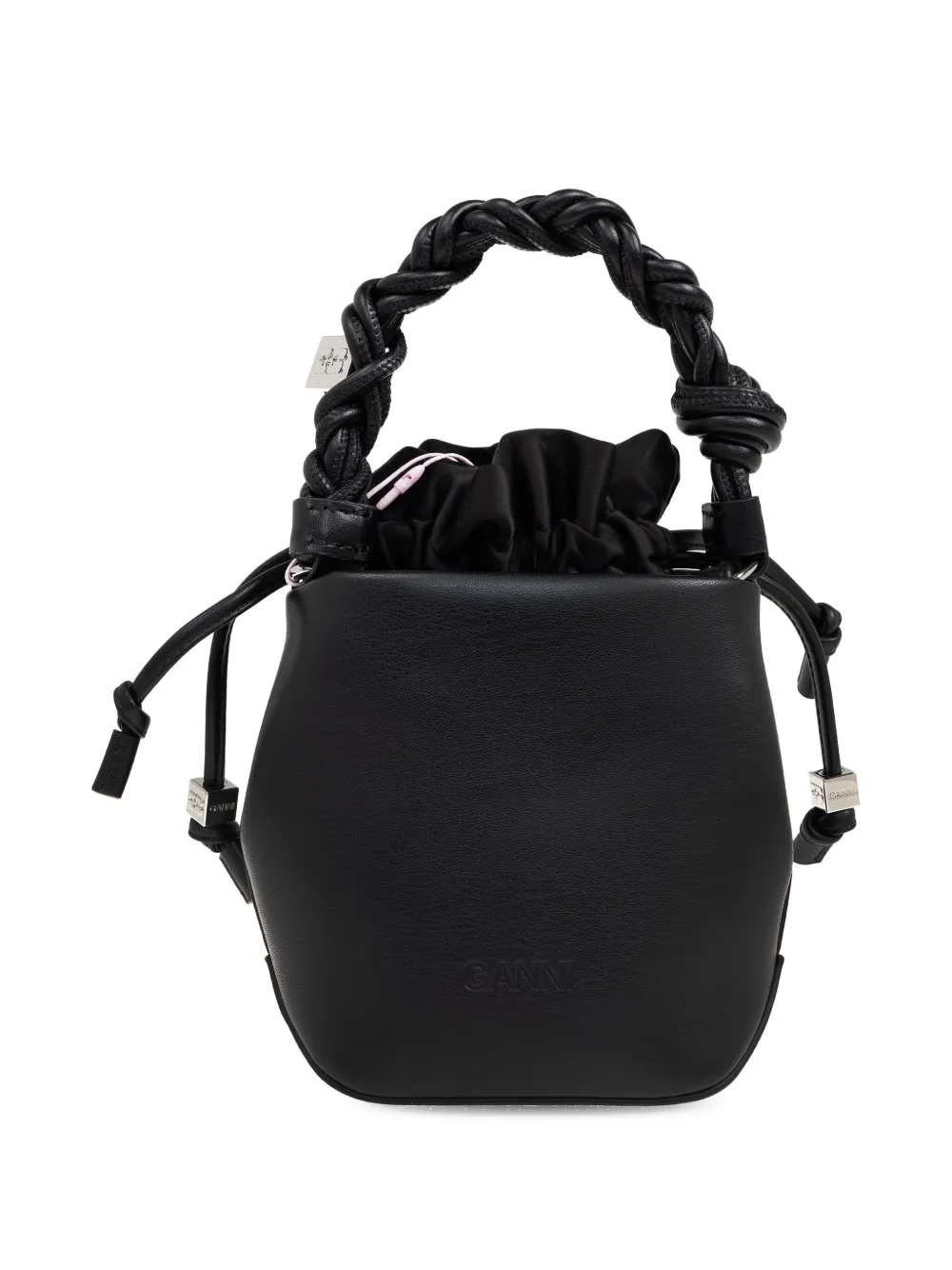 GANNI Leren shopper Zwart