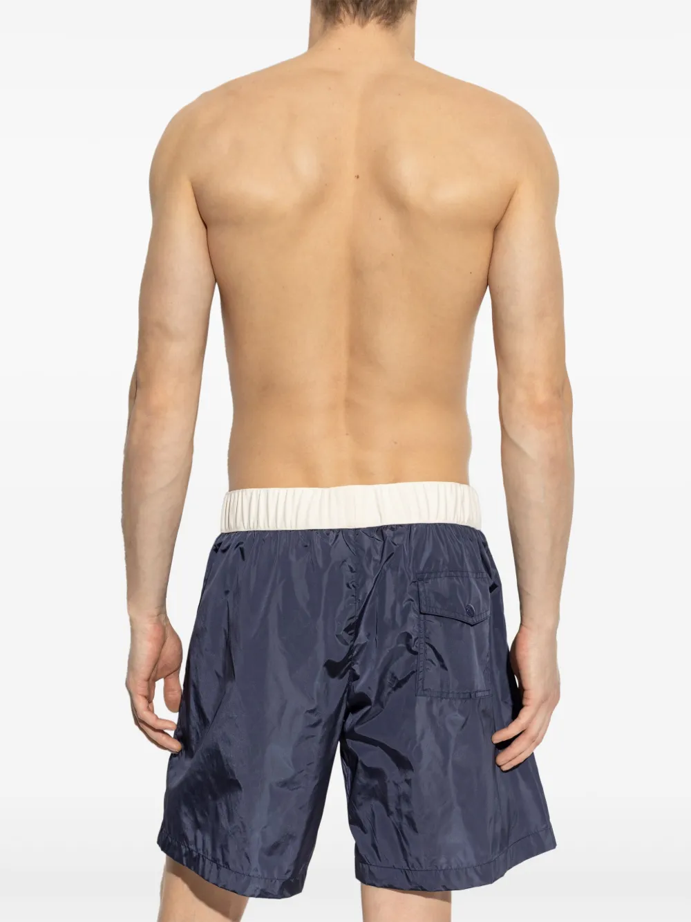 Moncler Zwembroek met logo Blauw