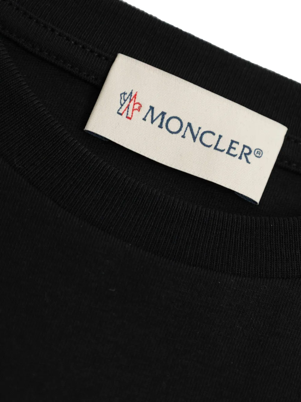 Moncler Enfant Katoenen T-shirt met logopatch Zwart