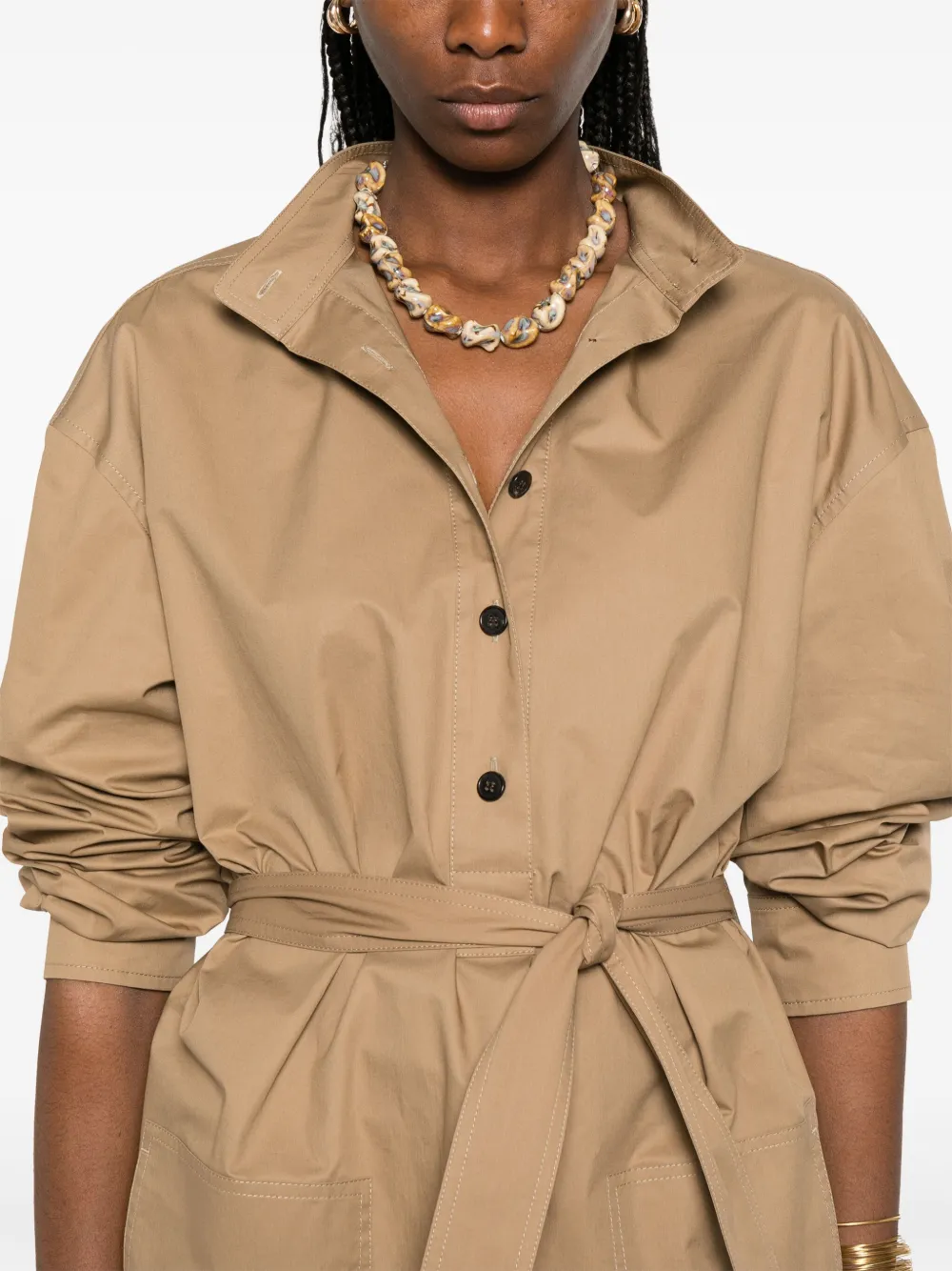Saint Laurent Top met ceintuur Bruin