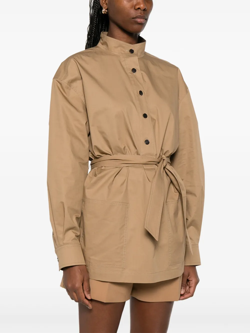 Saint Laurent Top met ceintuur Bruin