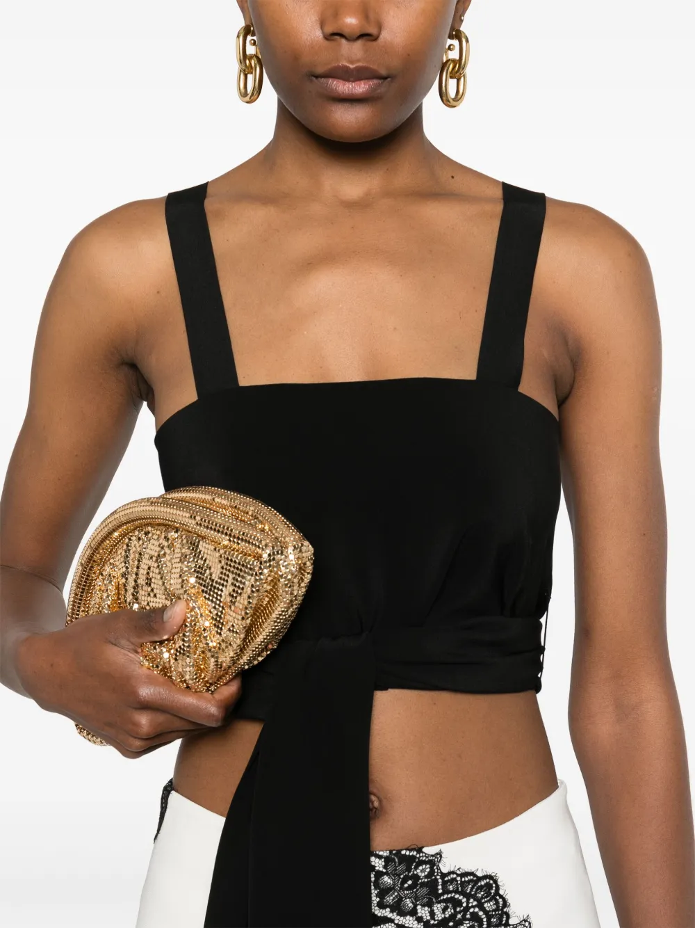 Chloé Crop Top With Ties In Black