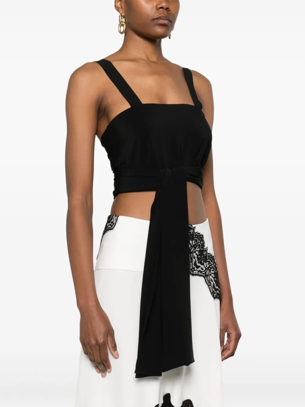 Chloé Crop Top With Ties In Black