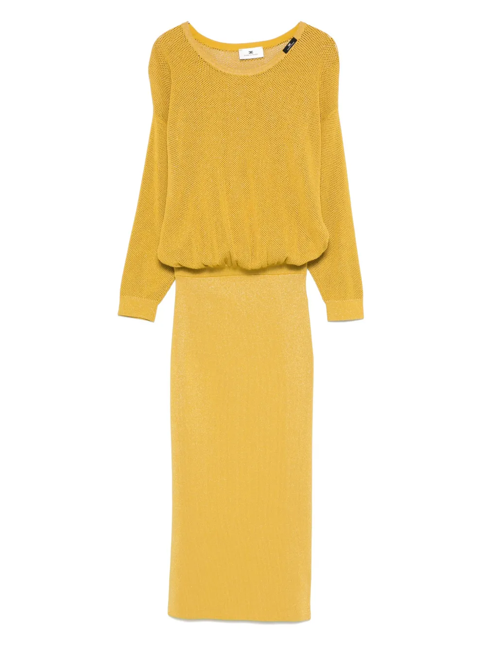 Elisabetta Franchi Midi-jurk met lurex-detail Geel