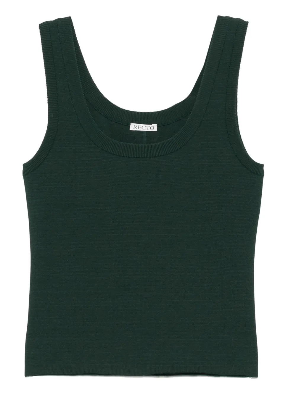 Recto top tejido con cuello redondo | verde | Image 1