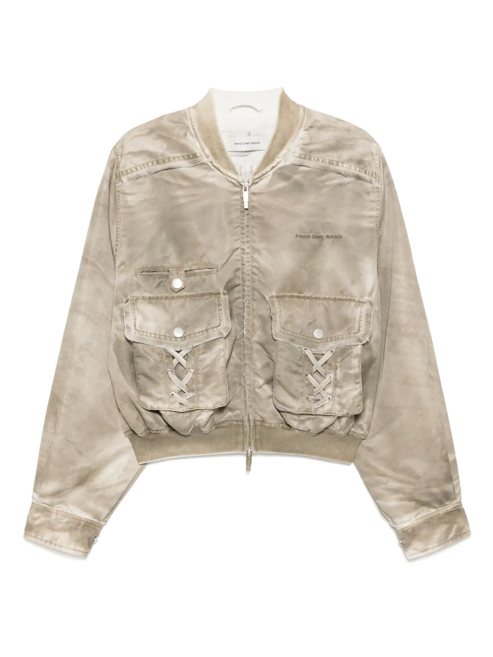 Feng Chen Wang logo-embroidered bomber jacket | Neutrals | Image 1