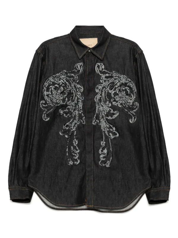 T*E様 TAAKK ダークブルー デニムシャツ　23ss Taakk Sculpture デニムシャツ | ブルー | FARFETCH JP