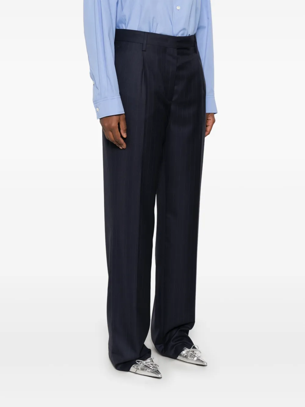 Prada Broek met krijtstreep Blauw