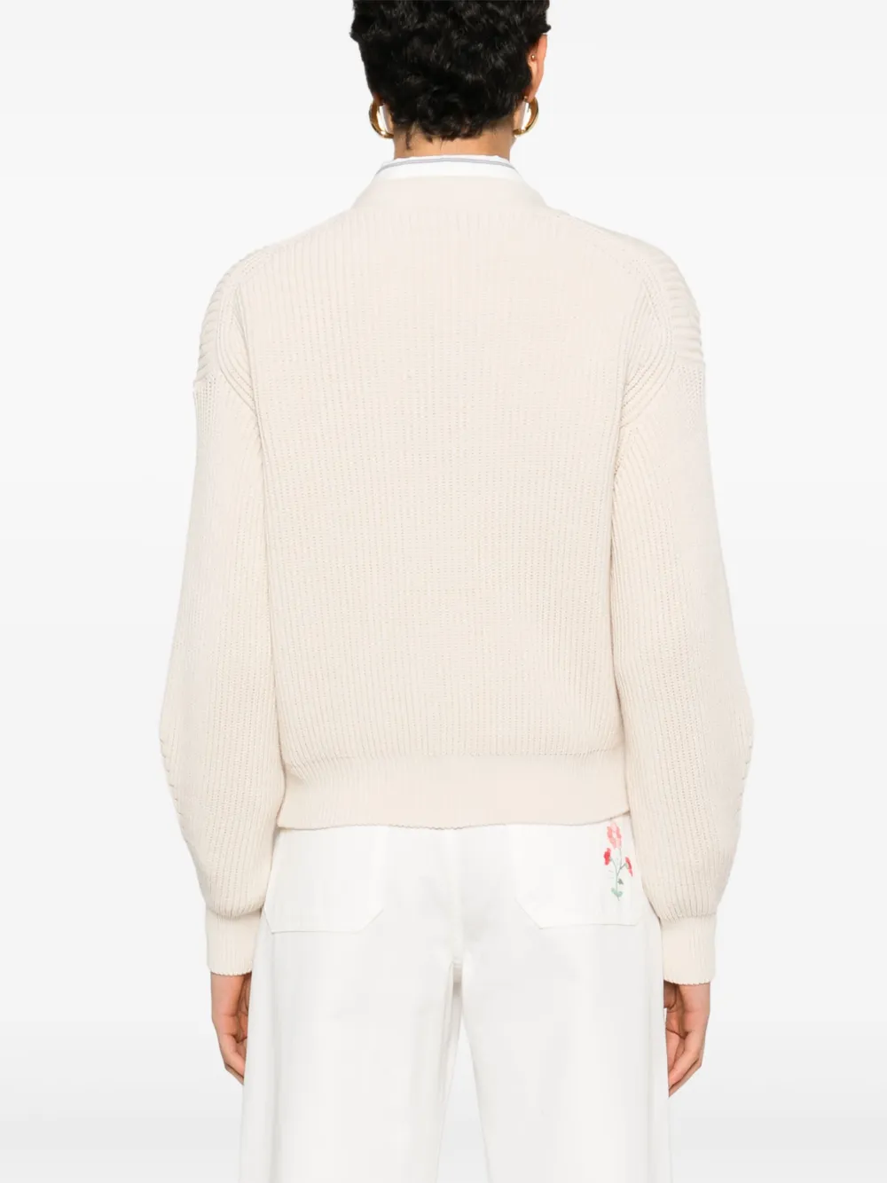 Weekend Max Mara Wales Cotton Blend Knit Cardigan In Neutral