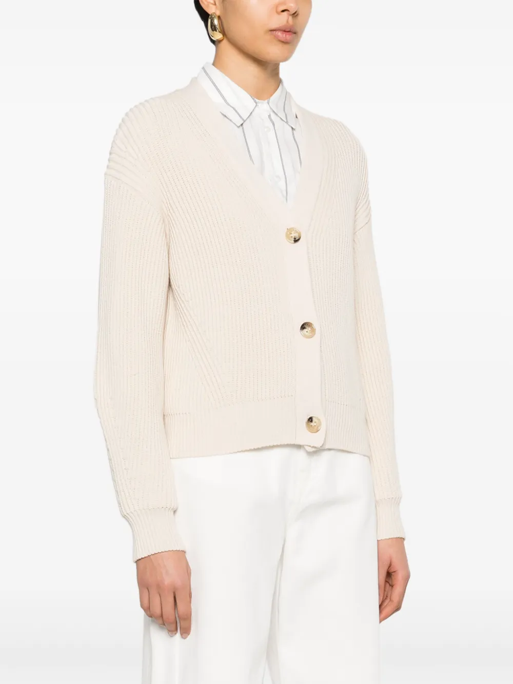 Weekend Max Mara Wales Cotton Blend Knit Cardigan In Neutral